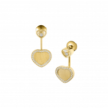 Chopard - Boucles D'oreilles Happy Hearts Golden Hearts pour Femme - Boucles D'oreilles, Or Jaune Éthique, Diamants - 0.33 Carats