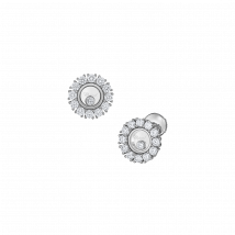 Chopard - Boucles D'oreilles Happy Diamonds Icons Joaillerie pour Femme - Or Blanc Éthique, Diamants - 1.20 Carats