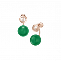 Chopard - Orecchini Happy Diamonds Planet per Donna - Orecchini, Oro Rosa Etico, Diamanti, Agata Verde - 0.10 Carats