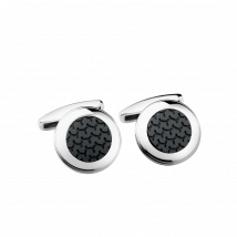 Chopard - Gemelos Gemelos Classic Racing for Hombre - Acero Inoxidable - Caucho Negro