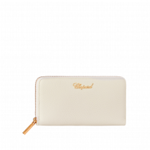 Chopard - Small Leather Goods For Women Classic Zipped Wallet for Women - White Chalk Grained Calfskin