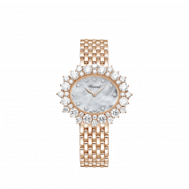 Chopard - Montre L’Heure Du Diamant Oval Medium pour Femme - Medium, Automatique, Or Rose Éthique, Diamants - 7.32 Carats
