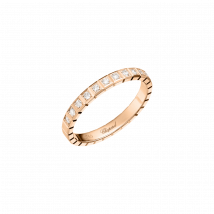 Chopard - Ring Ice Cube for Women - Ethical Rose Gold, Half-set Diamonds - 0.11 Carats
