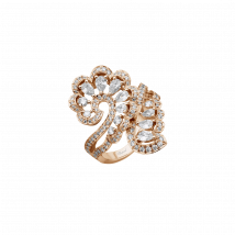 Chopard - Bague Precious Lace Vague pour Femme - Or Rose Éthique, Diamants