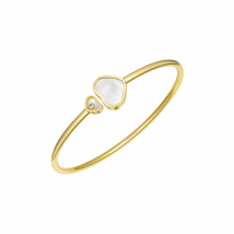 Chopard - Pulsera Happy Hearts para Mujer - Pulsera, Oro Ético Amarillo, Diamante, Nácar Azul - 0.05 Quilates