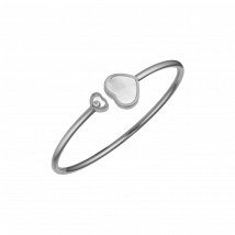 Chopard - Bracelet Happy Hearts for Women - Bangle, Ethical White Gold, Diamond, Mother-of-pearl - 0.05 Carats