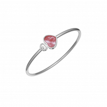 Chopard - Armband Happy Hearts für Damen - Armreif, Ethisches Weissgold, Diamant, Rosa Perlmutt - 0.05 Karat