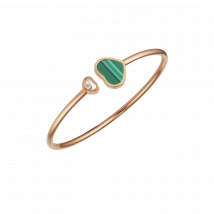 Chopard - Armband Happy Hearts für Damen - Armreif, Ethisches Roségold, Diamant, Malachit - 0.05 Karat