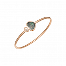 Chopard - Pulsera Happy Hearts para Mujer - Pulsera Rígida, Oro Rosa Ético, Diamante, Nácar Negro De Tahití - 0.05 Quilates