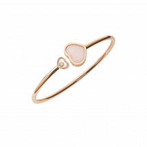 Chopard - Bracelet Happy Hearts pour Femme - Or Rose Éthique, Diamant, Opale Rose - 0.05 Carats