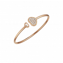 Chopard - Bracelet Happy Hearts for Women - Bangle, Ethical Rose Gold, Diamonds - 0.45 Carats