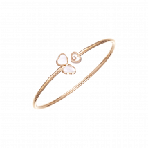 Chopard - Bracelet Happy Hearts Wings pour Femme - Or Rose Éthique, Diamant, Nacre - 0.05 Carats