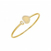 Chopard - Bracelet Happy Hearts Golden Hearts for Women - Bangle, Ethical Yellow Gold, Diamonds - 0.19 Carats