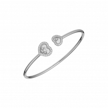 Chopard - Bracelet Happy Diamonds Icons for Women - Bangle, Ethical White Gold, Diamonds - 0.54 Carats