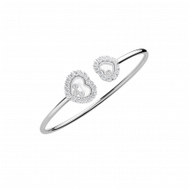Chopard - Pulsera Happy Diamonds Icons Joaillerie para Mujer - Pulsera Rígida, Oro Blanco Ético, Diamantes - 1.52 Quilates