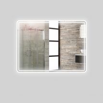 Specchio 5mm rettangolare smussato doppia cornice led interruttoretouch *** misure 100x80 cm, tonalità dimmerabile 2...