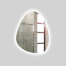 Specchio 5 mm a goccia retroilluminato led interruttore touch pvc e mdf *** misure 60x80 cm, tonalità dimmerabile 27...