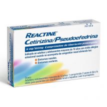 Reactine Cetirizina/pseudoefedrina 14 Comprimidos Liberación Prolongada