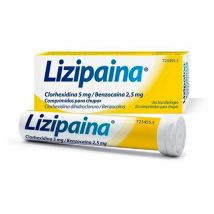 Lizipaina Clorhexidina/benzocaina 5/2.5 Mg 20 Comprimidos Para Chupar
