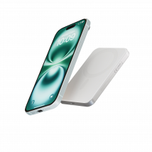Zens Qi2 Batterie Externe | Slim Aluminium Powerbank Qi2 5k mAh White