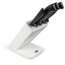 Ceppo Obliquo in Legno 4 Coltelli Bianco Sanelli Skin Bianco