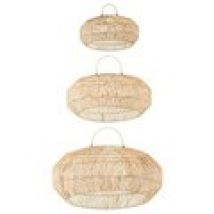 Lampenkappen en lampvoeten J-line  S/3 ABAT-JOUR ROTIN NATUREL (78.5x78.5x39cm)