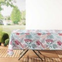 Tafelkleed Douceur d intérieur  NAPPE RECTANGLE 150 x 240 CM POLYESTER IMPRIME JACALA BLANC