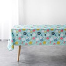 Tafelkleed Douceur d intérieur  NAPPE RECTANGLE 150 x 240 CM POLYESTER IMPRIME LILY MENTHE