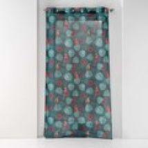 Vitrages Douceur d intérieur  PANNEAU A OEILLETS 140 x 240 CM VOILE SABLE IMPRIME CARACAS BLEU