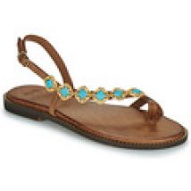 Sandalen Exé Shoes  530-MILOS-LEATHER-BROWN-TURQUOISE