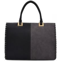 Cabas Crazychic Grand Sac à Main Patchwork Bicolore