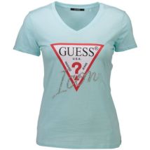 Polo Guess T-Shirt Femme ICON W92I59 Turquoise pastel