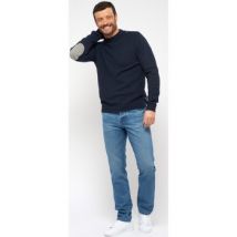 Pull Main Road 650 Pull col rond, boutonn? ?paule - Marine - 100% recycl