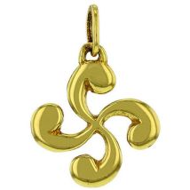 Pendentifs Bijoux Basques Pendentif Lauburu en plaqué-or croix basque diamètre de 8mm