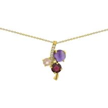 Collier Brillaxis Collier améthyste rhodolite quartz oz or jaune