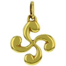 Pendentifs Bijoux Basques Pendentif croix basque or jaune Diamètre 11 mm