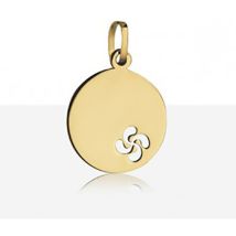 Pendentifs Bijoux Basques Médaille Brillaxis croix basque ajourée or jaune