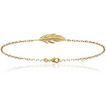 Bracelets Brillaxis Bracelet plume plaqué or