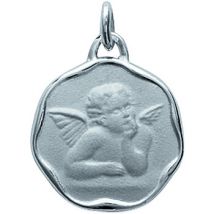 Pendentifs Brillaxis Pendentif médaille ange argent rhodié
