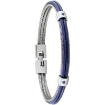 Bracelets Jourdan Bracelet homme Fuf acier et cordelette bleue