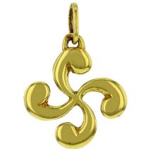 Pendentifs Bijoux Basques Pendentif croix basque or jaune 9 carats 10mm