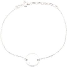 Bracelets Saunier Bracelet identité argent plaque ronde
