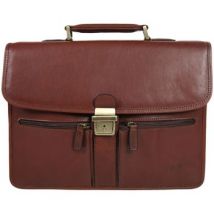 Porte document Gerard Henon Serviette en cuir ref 52061 38*29*11 Marron