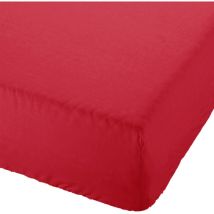 Draps housse Lefebvre-Textile Drap housse uni rouge 90 x 190 cm