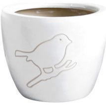 Vases, caches pots d'intérieur Décolines Cache pot Bird blanc en Terre Cuite 13 cm
