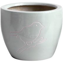 Vases, caches pots d'intérieur Décolines Cache pot Bird gris en Terre Cuite 13 cm