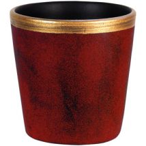 Vases, caches pots d'intérieur Décolines Petit Cache pot Rouge et Or Egg Luxy en céramique 12 cm