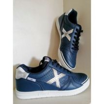 Baskets basses enfant Munich Sports Basket Munich junior G-3 bleu et argent