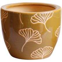 Vases, caches pots d'intérieur Décolines Cache pot Ginkgo Jaune en Terre Cuite 23 cm