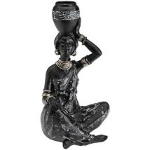 Statuettes et figurines Versa Décoration femme africaine porteuse d'eau assise